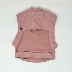 5 DanceWear. Blush pink. Ribbed, high neck, open back.